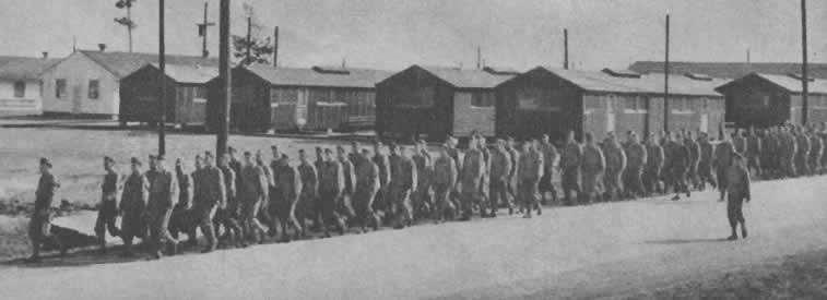 Camp Claiborne Soldiers Marching
