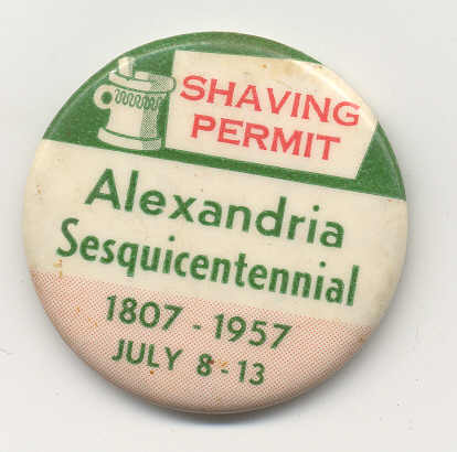 Alexandria Louisiana Sesquicentennial Shaving Permit ... 1957