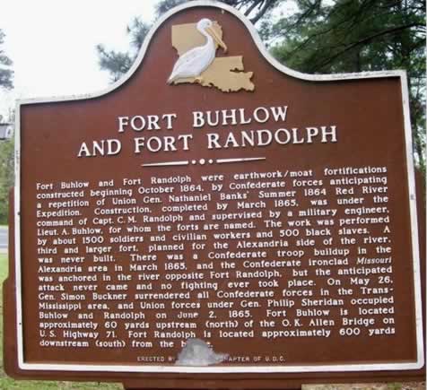 Fort Buhlow and Fort Randolph Historic Marker