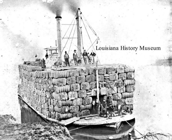Cotton packet on the Red River in Alexandria, circa 1800s
