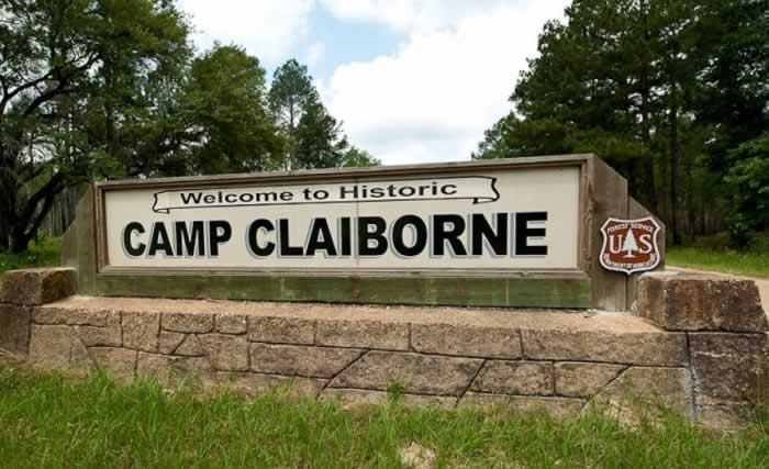 Welcome to Historic Camp Claiborne sign